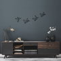 Wallity Birds - 304 Escultura de pared de metal negra